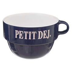 Bol avec anse petit déjeuner bleu foncé 62cl