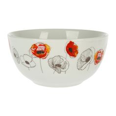 Bol porcelaine imprimé coquelicots 67cl