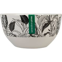 Bol porcelaine VEGETALE noir et blanc 67cl - LETHU