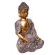 Bouddha assis décoratif polyrésine doré H 37cm