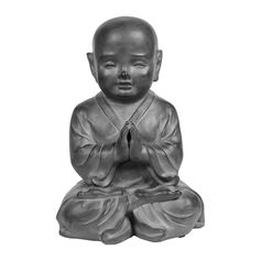 Bouddha assis gris H 40.5cm