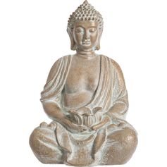 Bouddha blanchi assis H 39cm