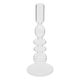 Bougeoir transparent verre bulles H 22cm