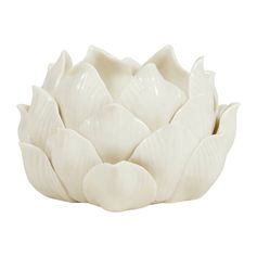 Bougeoir pétales céramique H 6cm