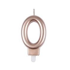 Bougie anniversaire chiffre 0 rose gold H 7.5cm