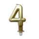 Bougie anniversaire chiffre 4 doré H 7.5cm