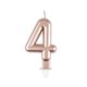 Bougie anniversaire chiffre 4 rose gold H 7.5cm