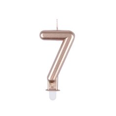 Bougie anniversaire chiffre 7 rose gold H 7.5cm