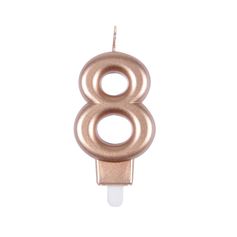 Bougie anniversaire chiffre 8 rose gold H 7.5cm