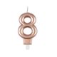 Bougie anniversaire chiffre 8 rose gold H 7.5cm
