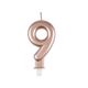 Bougie anniversaire chiffre 9 rose gold H 7.5cm