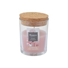 Bougie parfumée bocal verre cerisier en fleurs 7x9x7cm