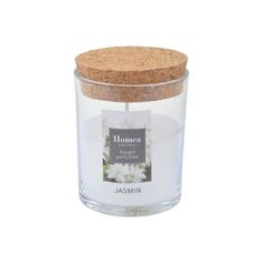 Bougie parfumée bocal verre jasmin 7x9x7cm