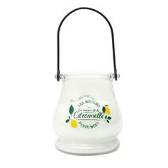 Bougie citronnelle avec LED et pot verre 450g