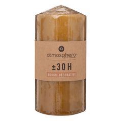 Bougie cylindrique jaune D 6.8x14cm