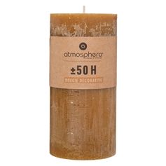 Bougie cylindrique rustique jaune D 7x14cm