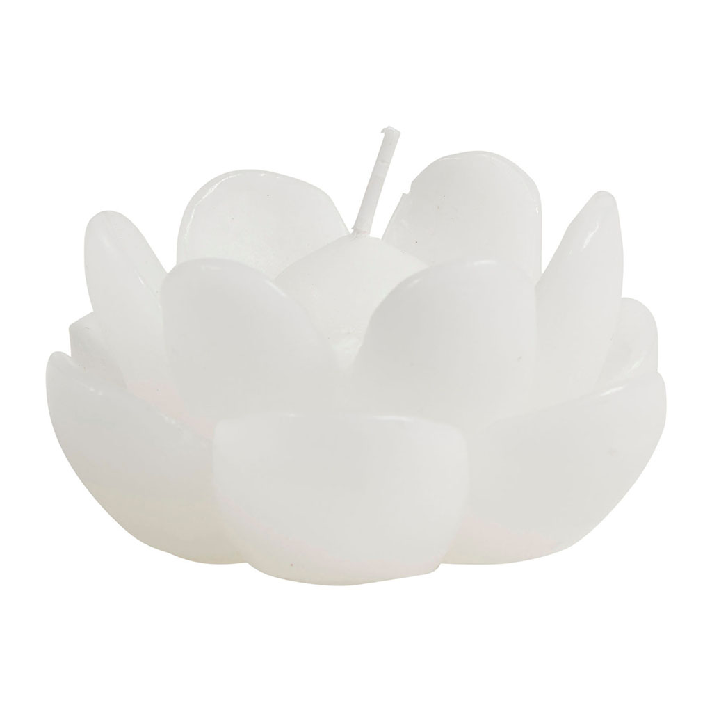 Bougie décorative fleur blanche H 4.5cm