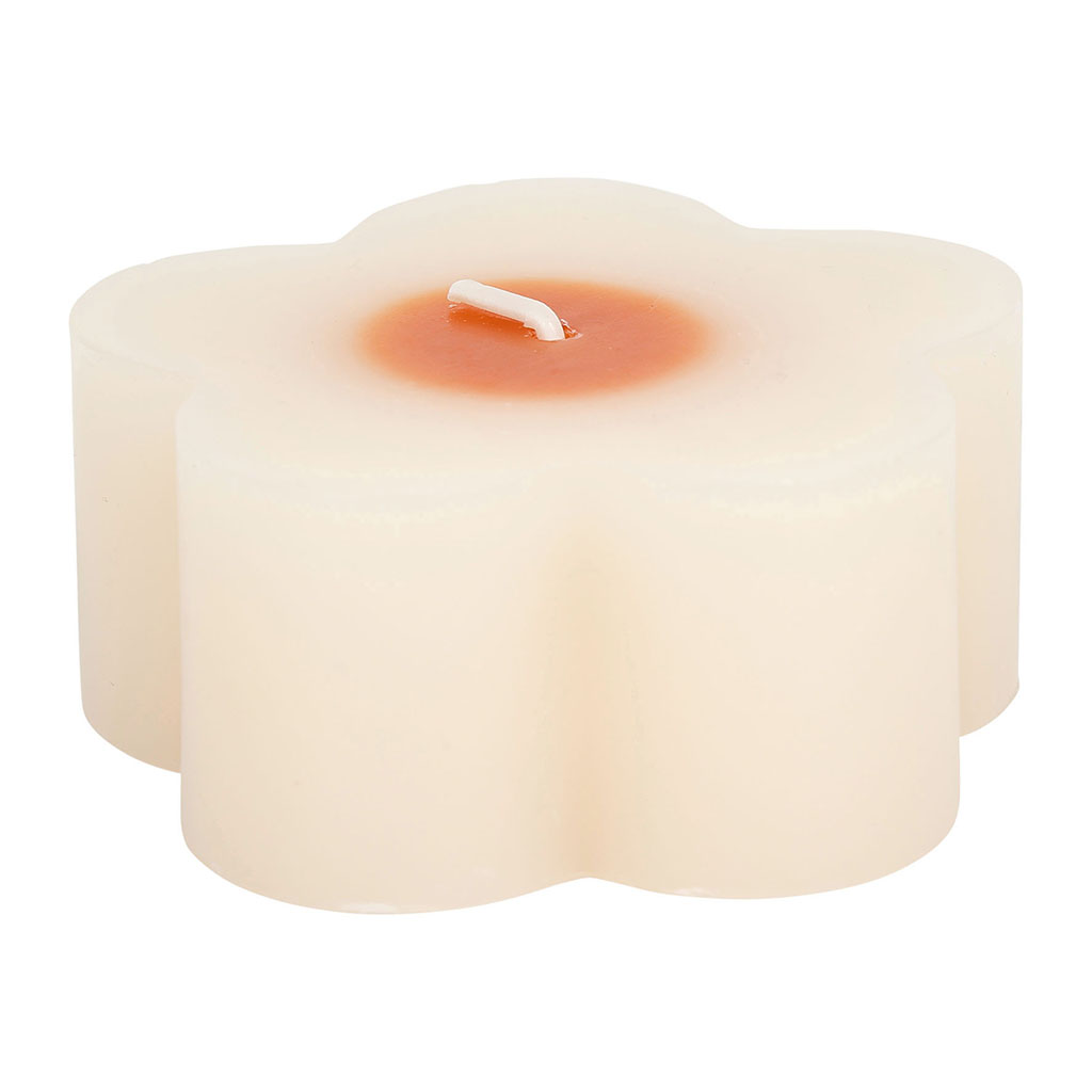 Bougie décorative fleur orange