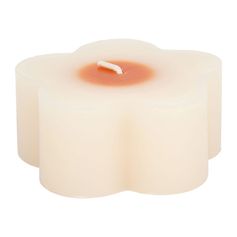 Bougie décorative fleur orange