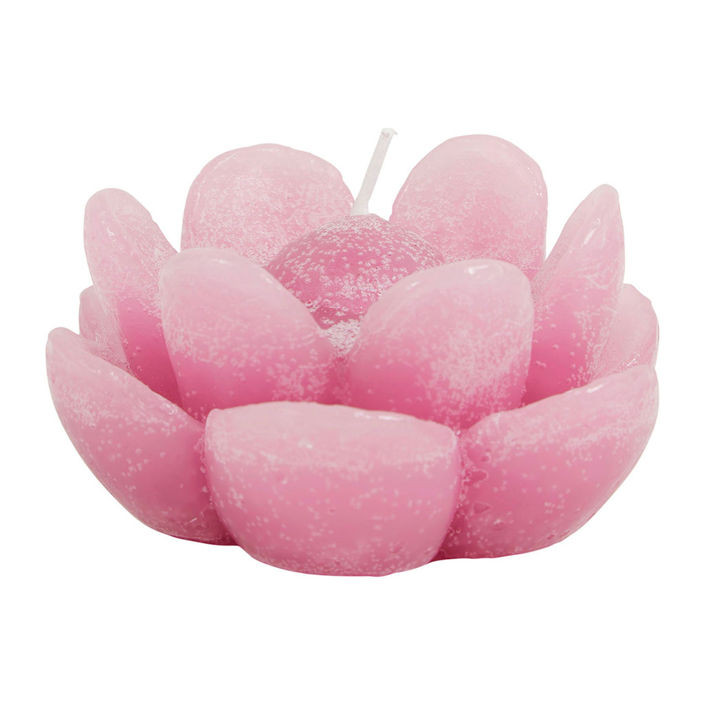 Bougie décorative fleur pourpre H 4.5cm