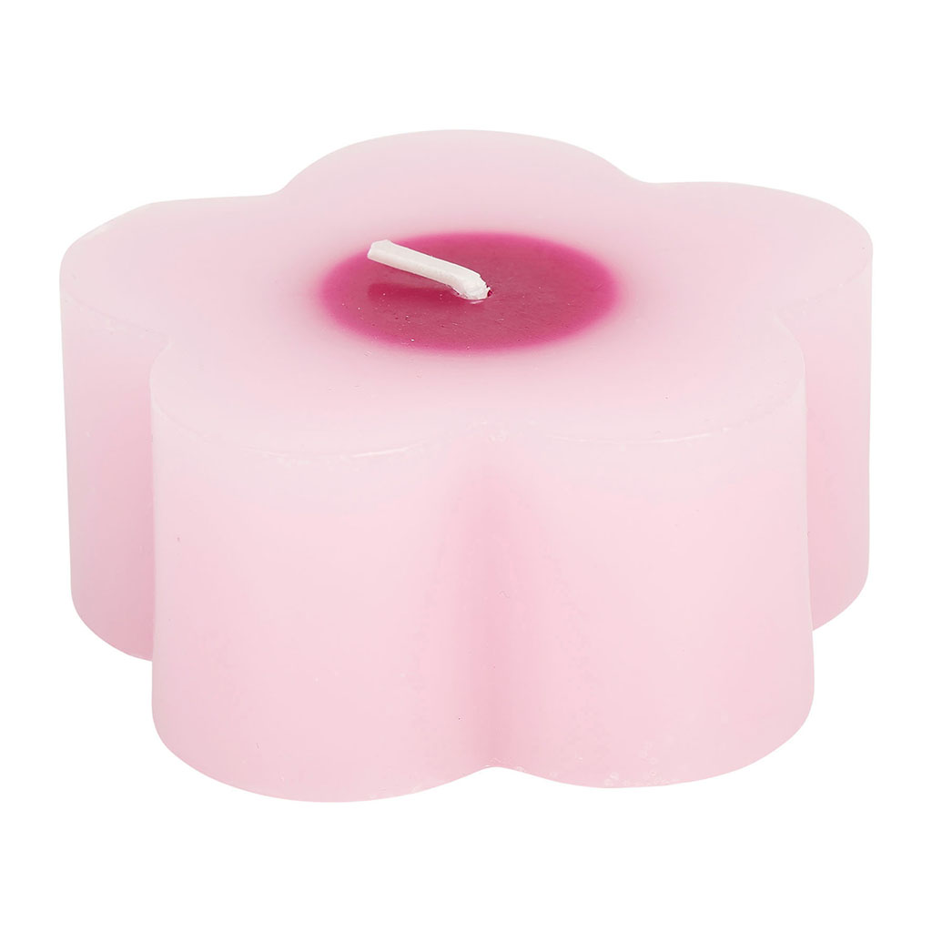 Bougie décorative fleur rose