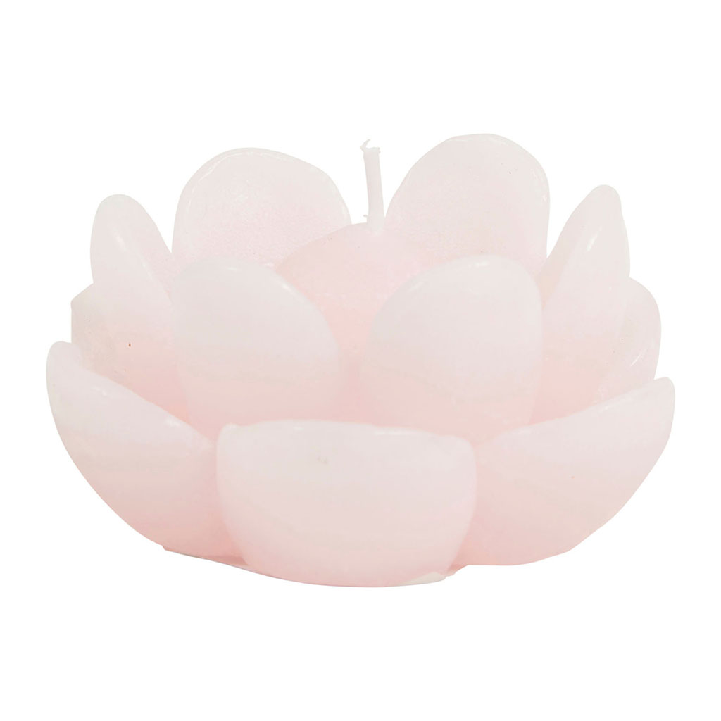 Bougie décorative fleur rose H 4.5cm