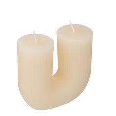 Bougie déco forme U ivoire 11x12cm