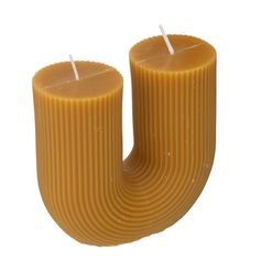 Bougie déco forme U jaune 11x12cm