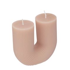 Bougie déco forme U rose 11x12cm