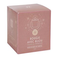 Bougie parfumée avec bijou senteur bois de santal H 10cm