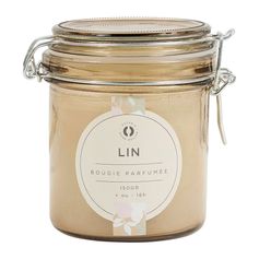 Bougie parfumée en pot senteur lin H 10cm