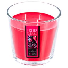 Bougie parfumée fruits rouges pot verre 500g