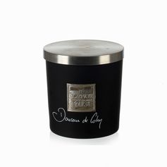 Bougie parfumée noire et couvercle douceur de coton 130g