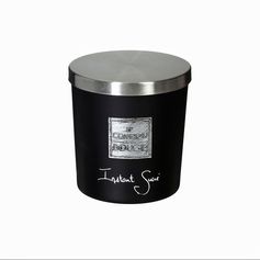 Bougie parfumée noire et couvercle instant sucré 130g