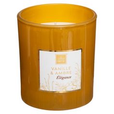 Bougie parfumée verre vanille ambre 190g