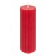 Bougie ronde cannelée rouge D 5x14cm