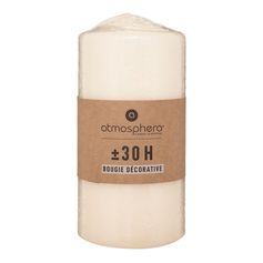 Bougie ronde ivoire 7x14cm