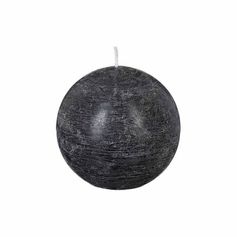 Bougie rustique boule noire D 10cm