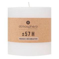 Bougie rustique ronde blanche 10x10cm