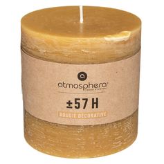 Bougie rustique ronde jaune 10x10cm