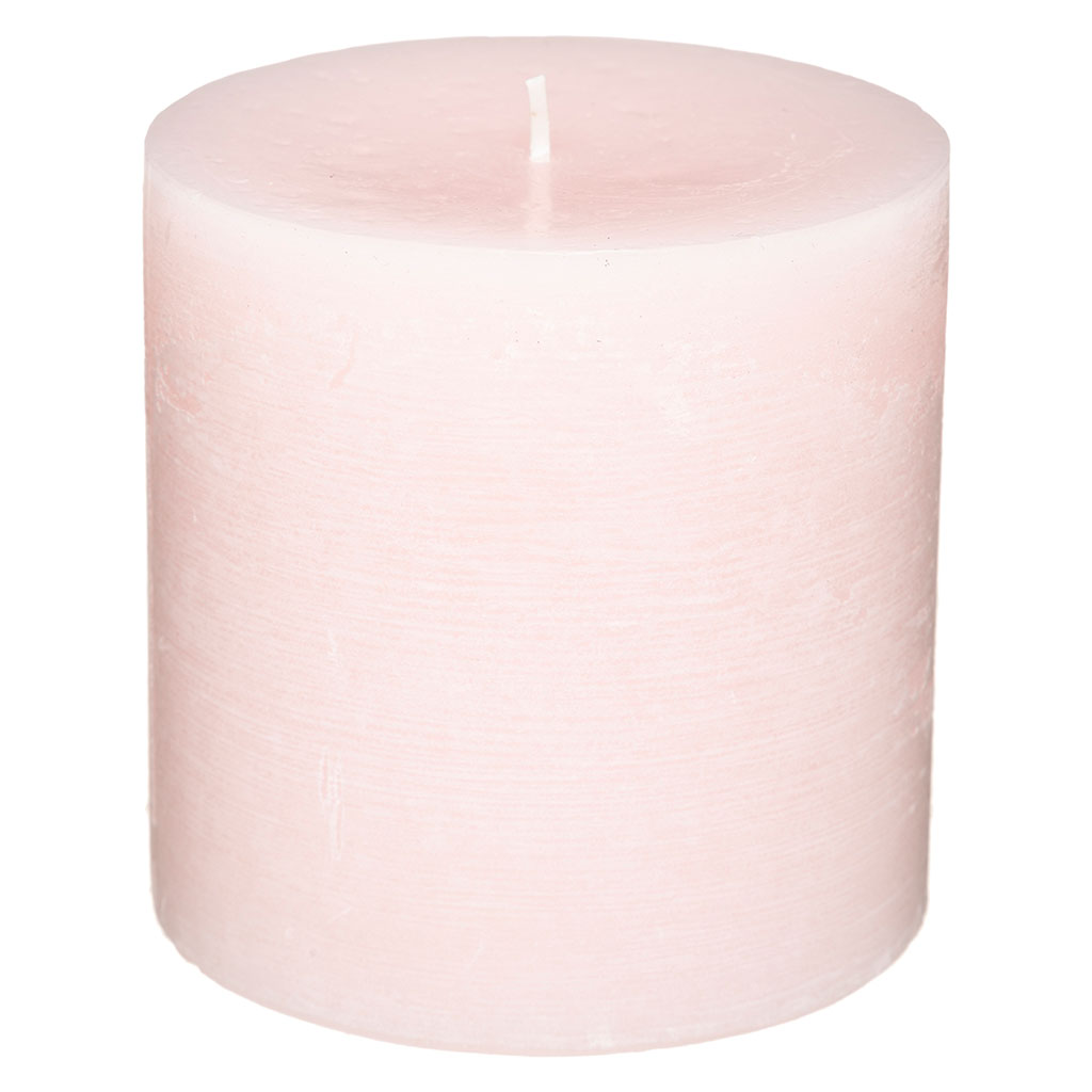 Bougie Pilier Bolsius Bloc Rustique 130/68 - Rose, Cire Végétale, Longue Durée De Combustion - 6
