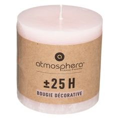 Bougie rustique ronde rose 6.7x7x6.7cm