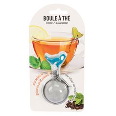 Boule à thé inox avec pince oiseau en résine