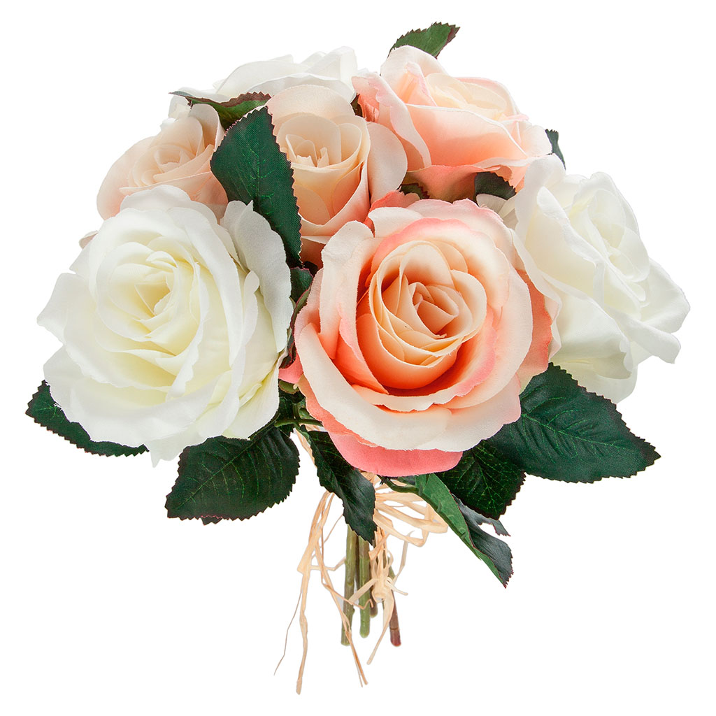 Bouquet de 5 vieilles roses artificielles H 30cm - Centrakor