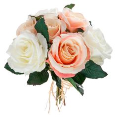 Bouquet de 5 vieilles roses artificielles H 30cm