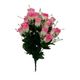 Bouquet de roses et gypsophiles 24 têtes tergal 23x50cm
