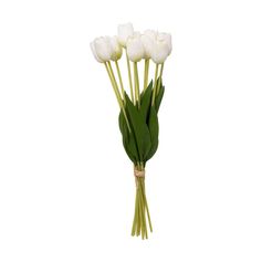 Bouquet de tulipes blanches artificielles H 48cm