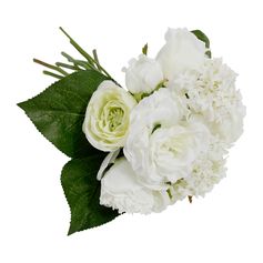 Bouquet déco fleurs blanches H 30cm