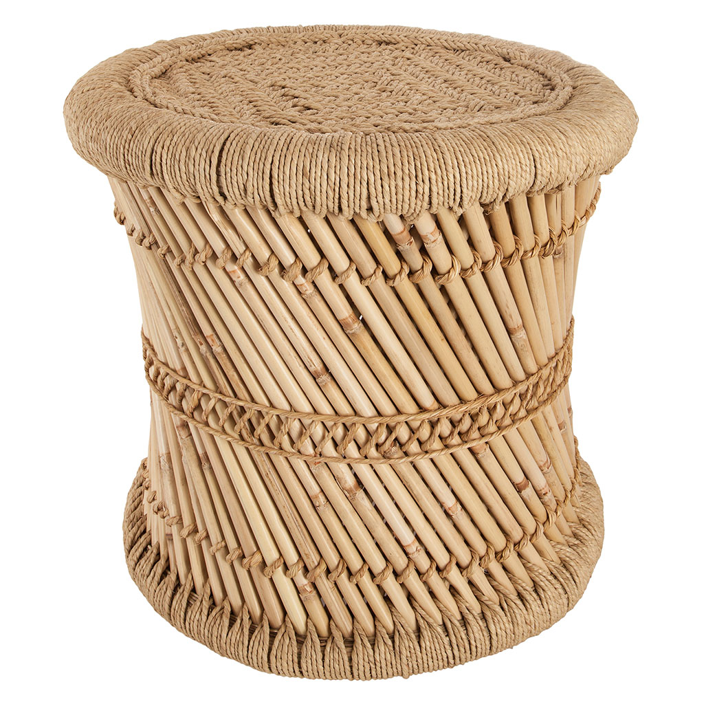 Bout de canapé corde naturel D 38x38cm