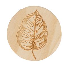 Bouton de meuble bois disque gravé